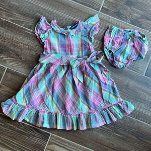 Ralph Lauren size 24 months plaid dress with matching diaper cover